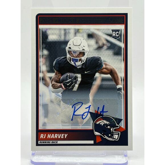 2025 Panini Score Football RJ Harvey Rookie Auto Denver Broncos RC - Picture 1 of 2